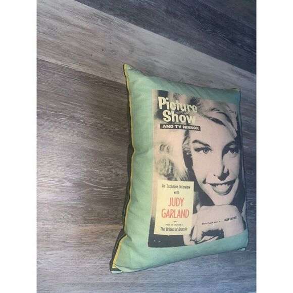 Judy Garland Picture Show Nostalgic Throw Vintage Look Pillow-18" x 16" TV - Picture 2 of 5